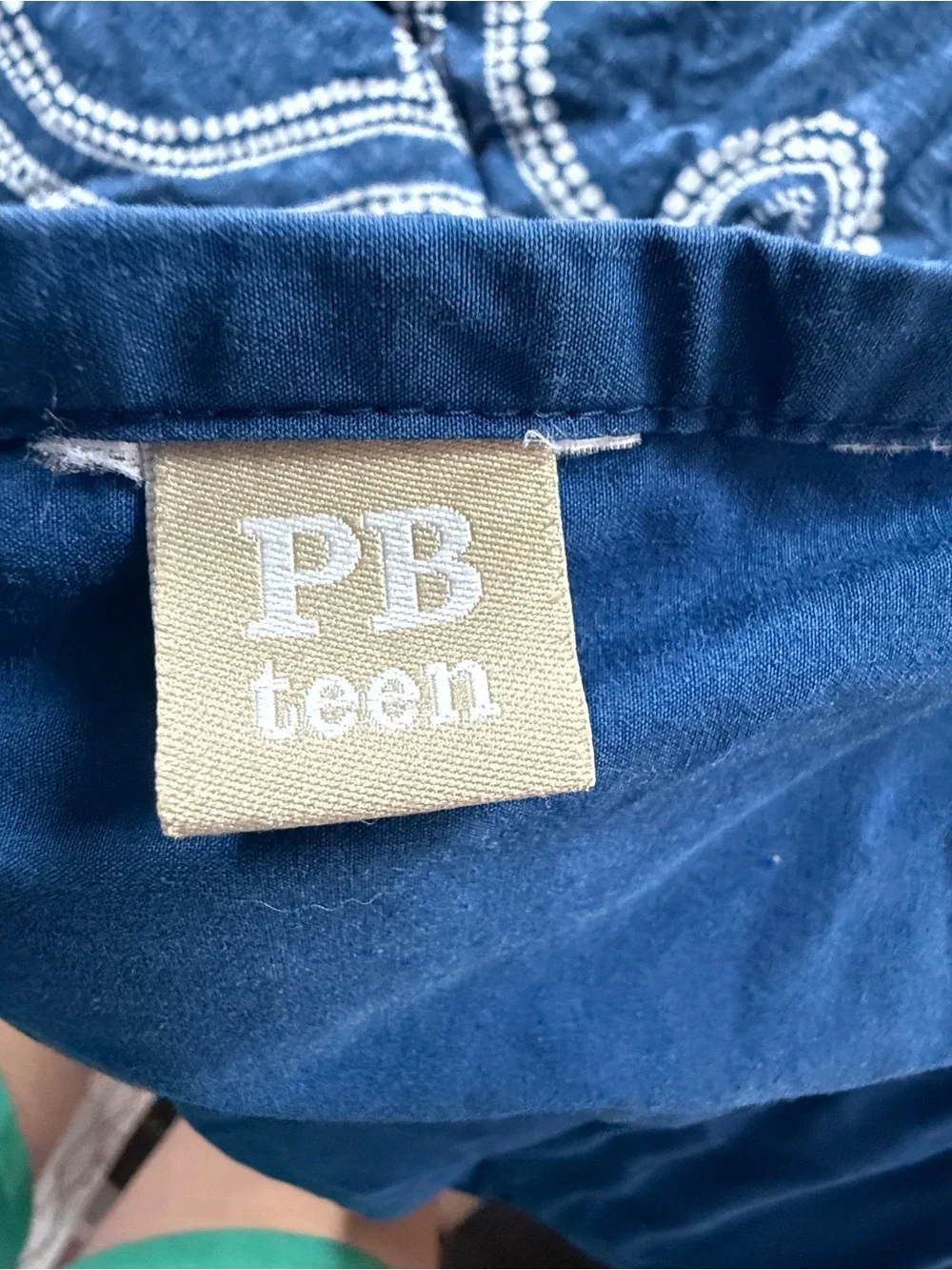 Pottery Barn Full Queen Comforter Blue Scroll Tile Kids Ogee Lattice Boys Room?